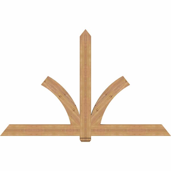 Ekena Millwork Redmond Smooth Timber Gable Bracket, Western Red Cedar, 84"W x 53"H x 3 1/2"D x 5 1/2"F, 15/12 Pitch GBW084X53X0406RED00SWR - main